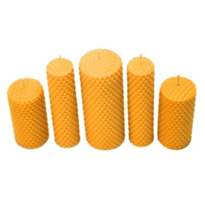 Świece z wosku pszczelego - komplet 5 sztuk